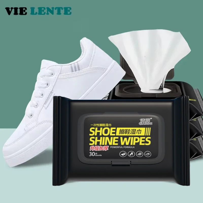 Sneaker Care White - 12-60Pcs Disposable Shoes Clean Wipes Portable